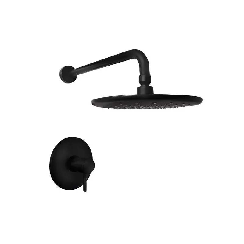 Grifería Monocomando Para Ducha Bali Vainsa - Color Negro Con Salida Redonda